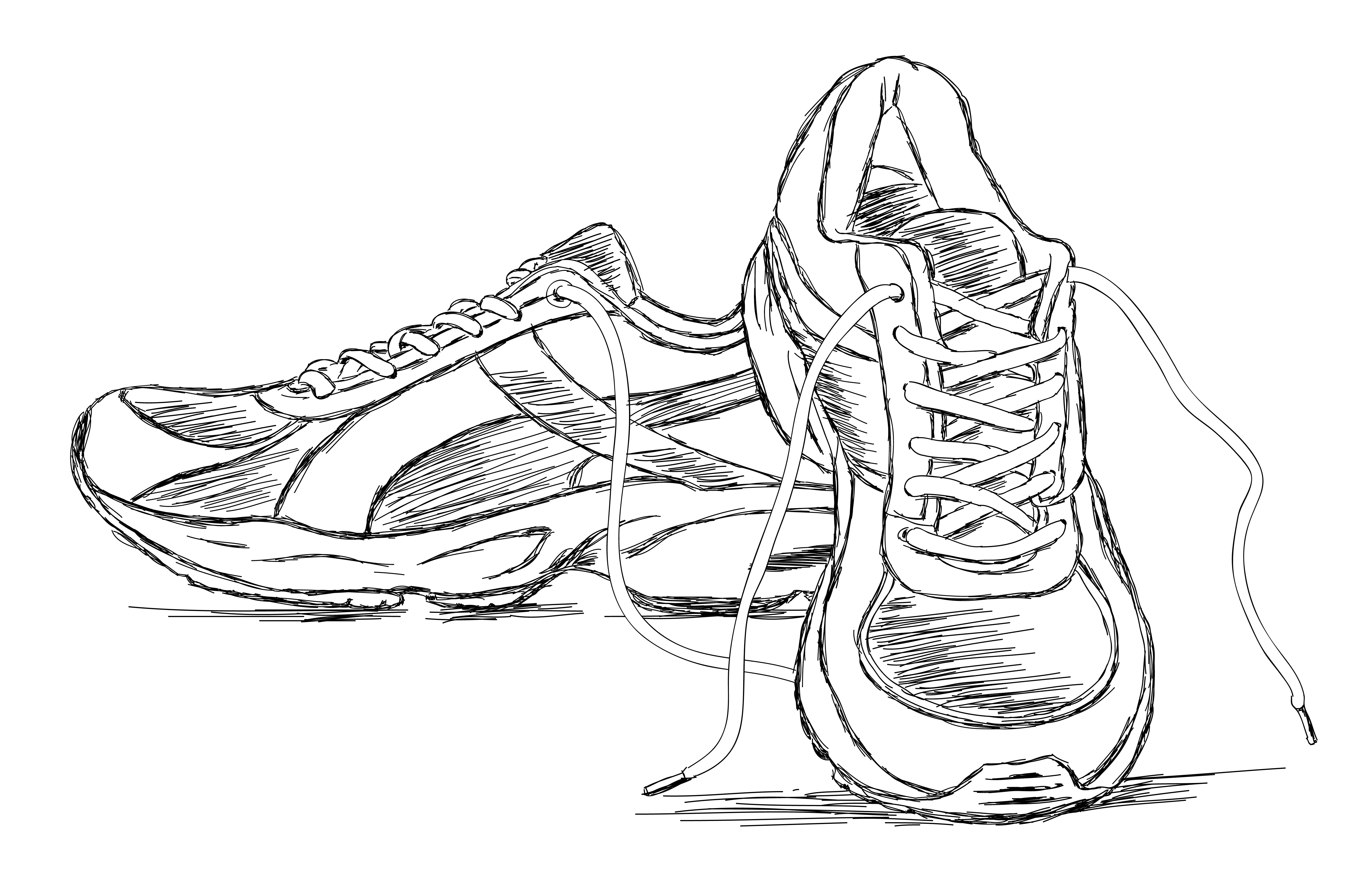 Handmade Sneakers Sports Shoe Vector Sketch Illustration - XG ...